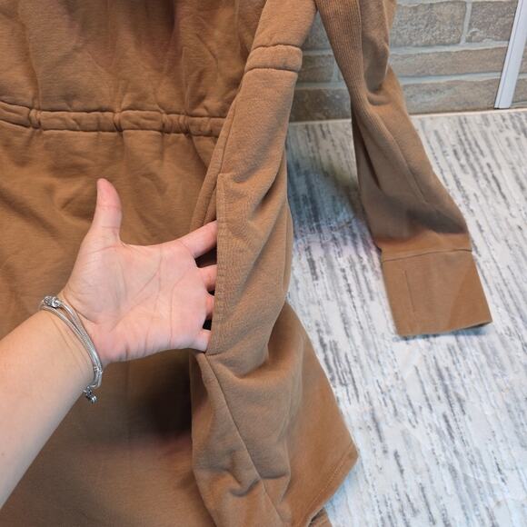 Beyond Yoga Jacket Hooded Cardigan On The Go Toffee Sz L - Picture 5 of 7